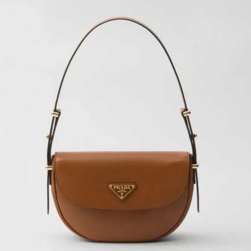 Boutique Quality || Prada Arque Shoulder Bag with Flap in Brown