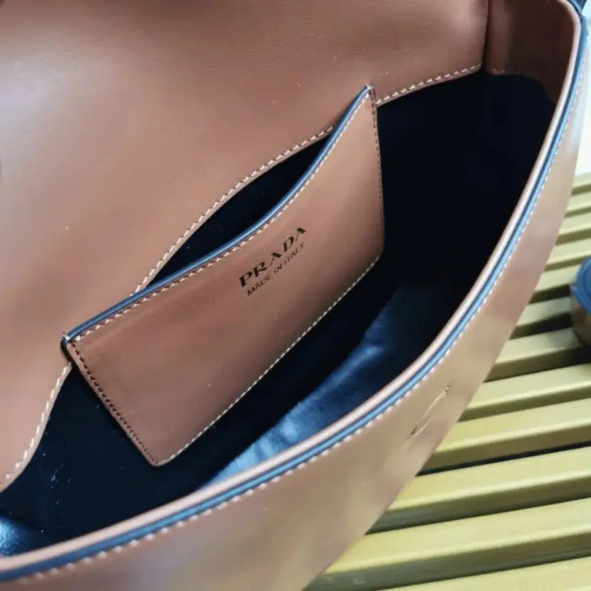 Boutique Quality || Prada Arque Shoulder Bag with Flap in Brown