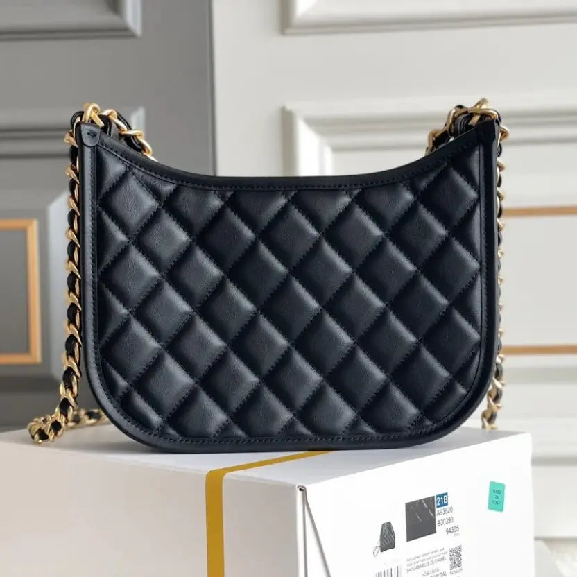 Boutique Quality || Chanel 24s Spring/Summer Hippie Hobo Black Bag
