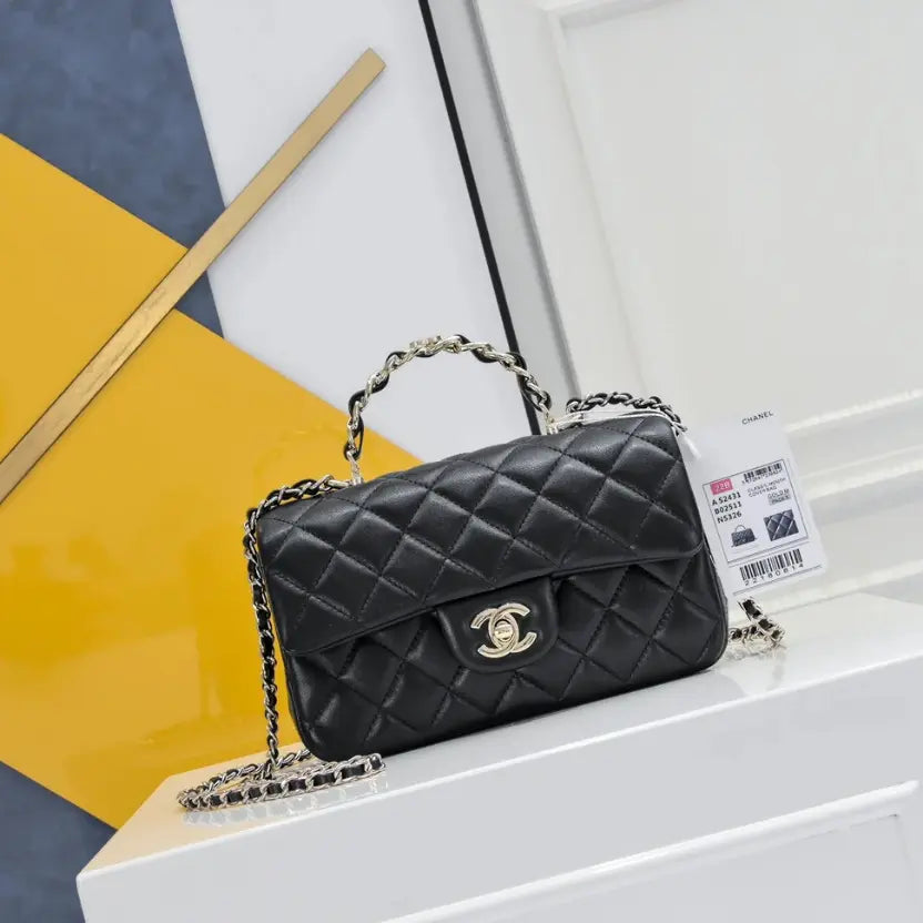 Boutique Quality || Chanel Double C Handle Cap Bag in Black