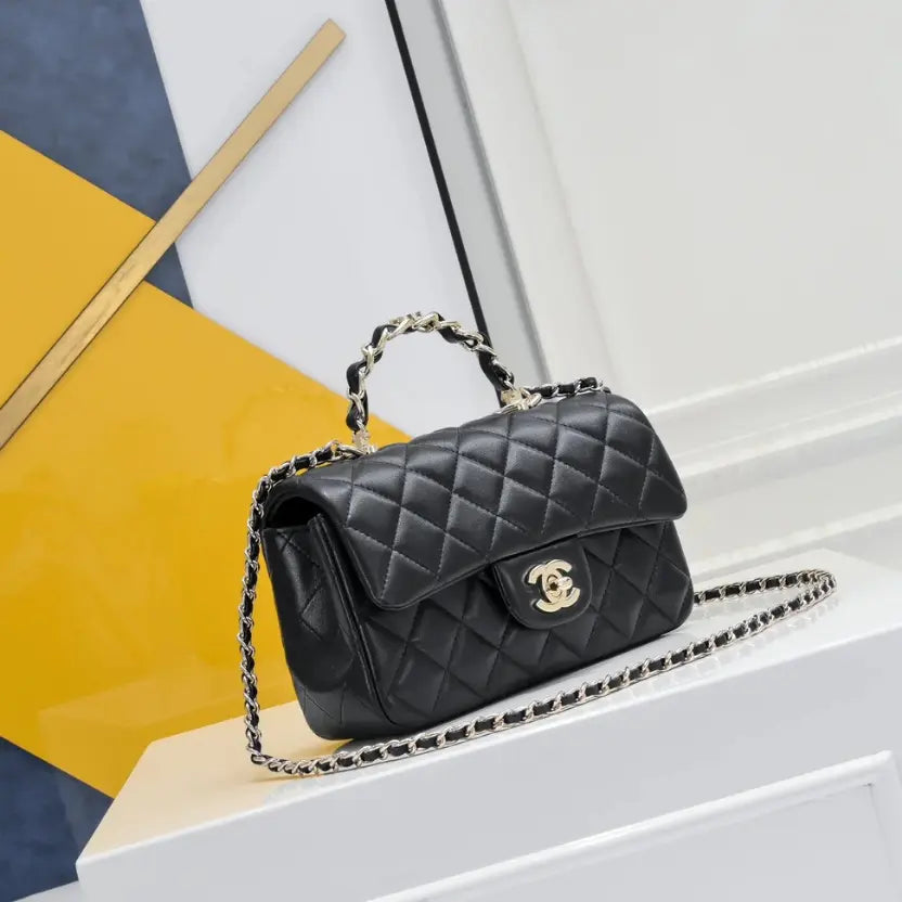 Boutique Quality || Chanel Double C Handle Cap Bag in Black