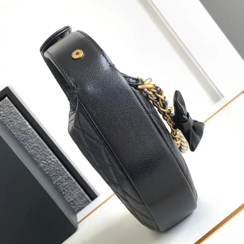 Boutique Quality || Chanel 24s Hula Hoop Bag in Black and Gold