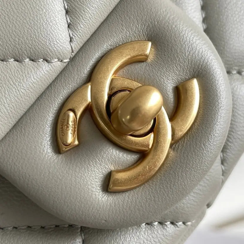 Boutique Quality || Chanel 24s Spring/Summer Double Pearl Square Fat Gray Bag