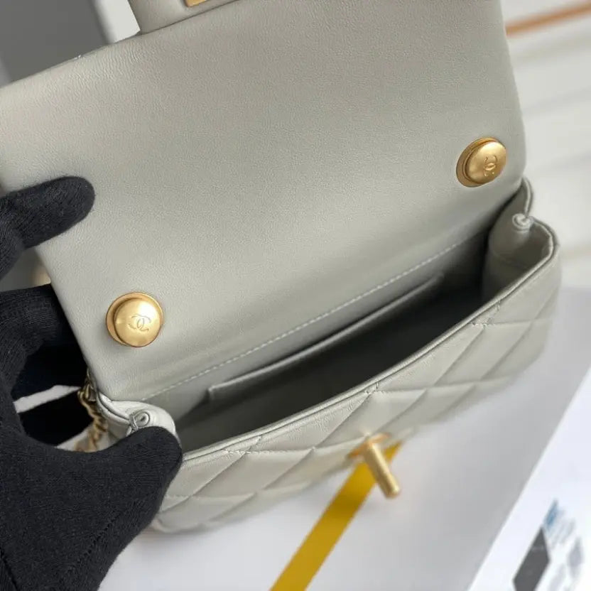 Boutique Quality || Chanel 24s Spring/Summer Double Pearl Square Fat Gray Bag