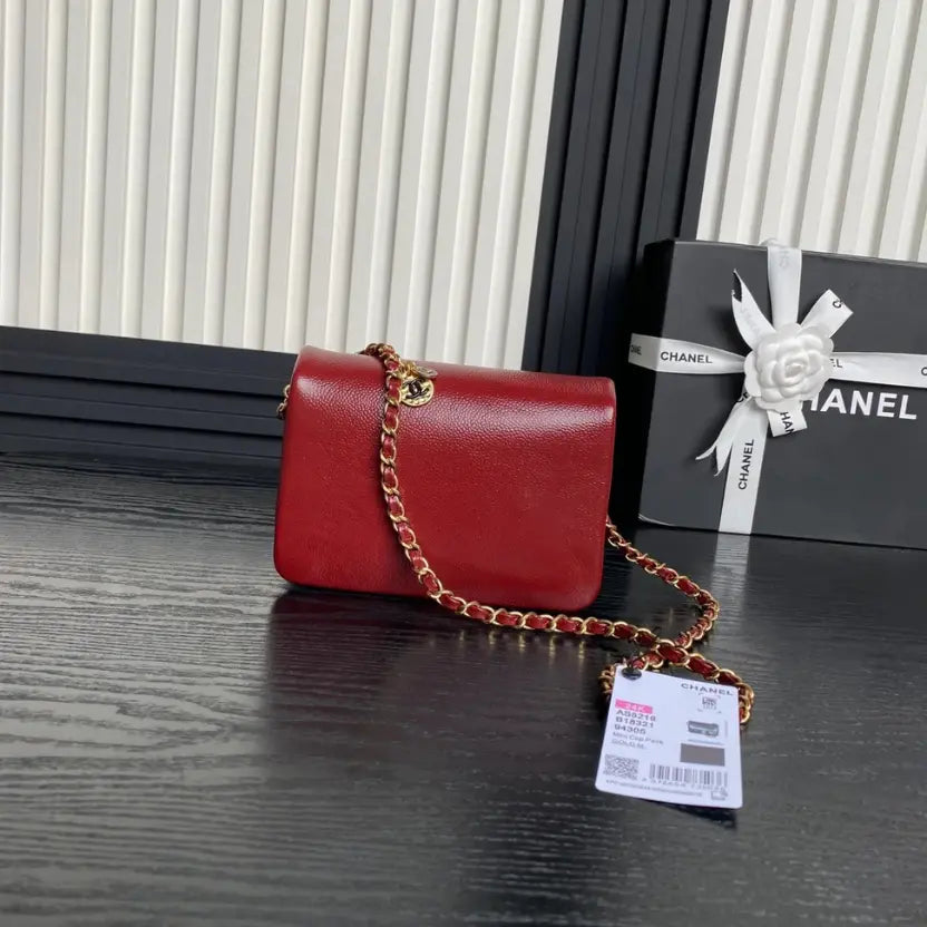 Boutique Quality || Chanel CF Vintage New Arrival Red Shoulder Bag