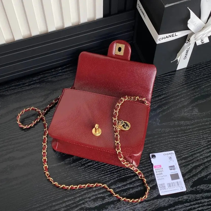 Boutique Quality || Chanel CF Vintage New Arrival Red Shoulder Bag