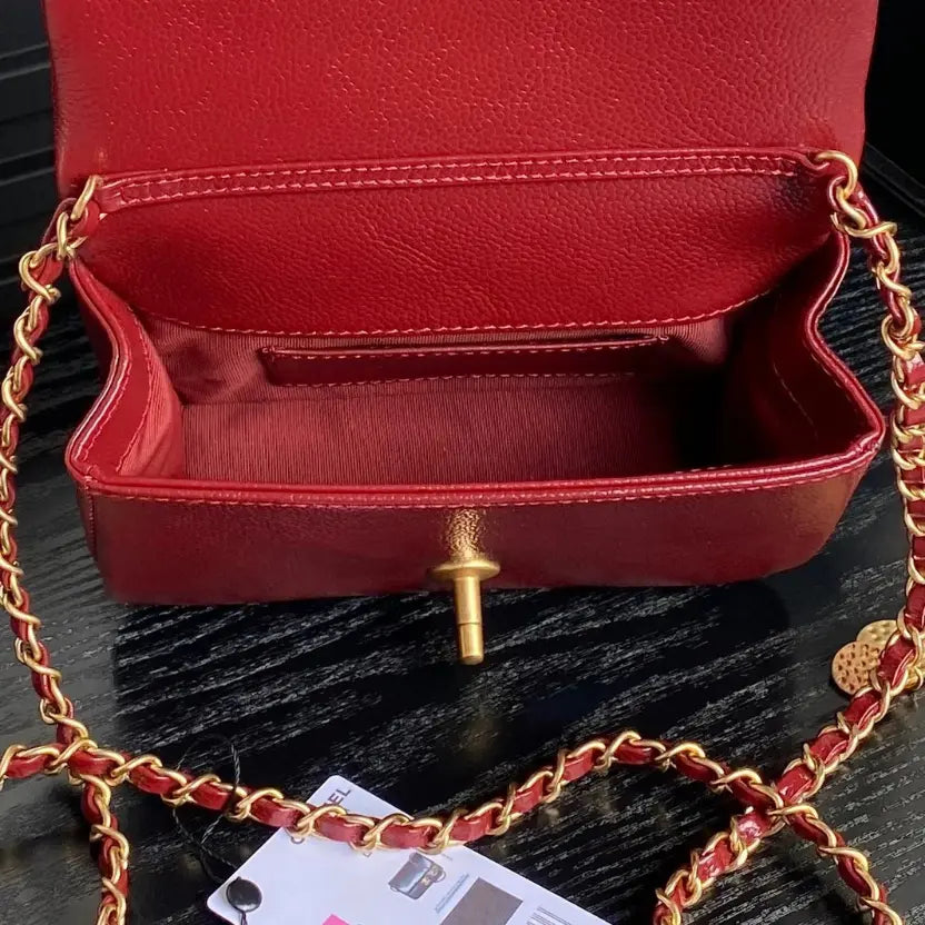 Boutique Quality || Chanel CF Vintage New Arrival Red Shoulder Bag
