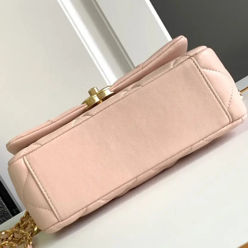 Boutique Quality || Chanel Soft Pink 24c Chain Rhinestone Bag