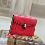 Boutique Level Quality || Bvlgari Serpenti Forever "Single Layer" Flap Small Square Bag in Red