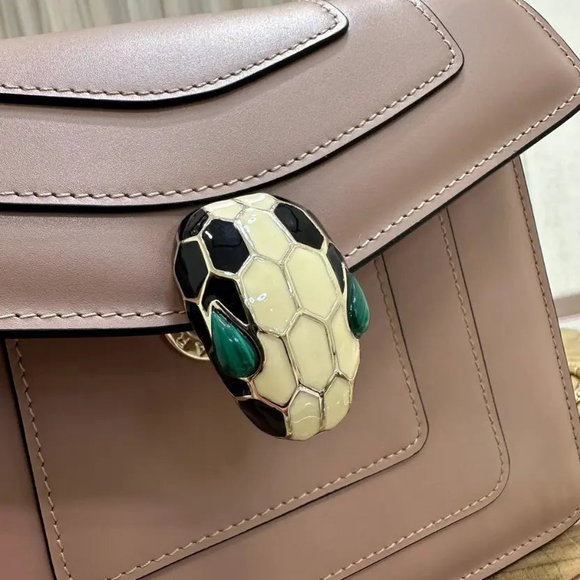 Boutique Level Quality || Bvlgari Serpenti Forever "Single Layer" Flap Small Square Bag in Brown