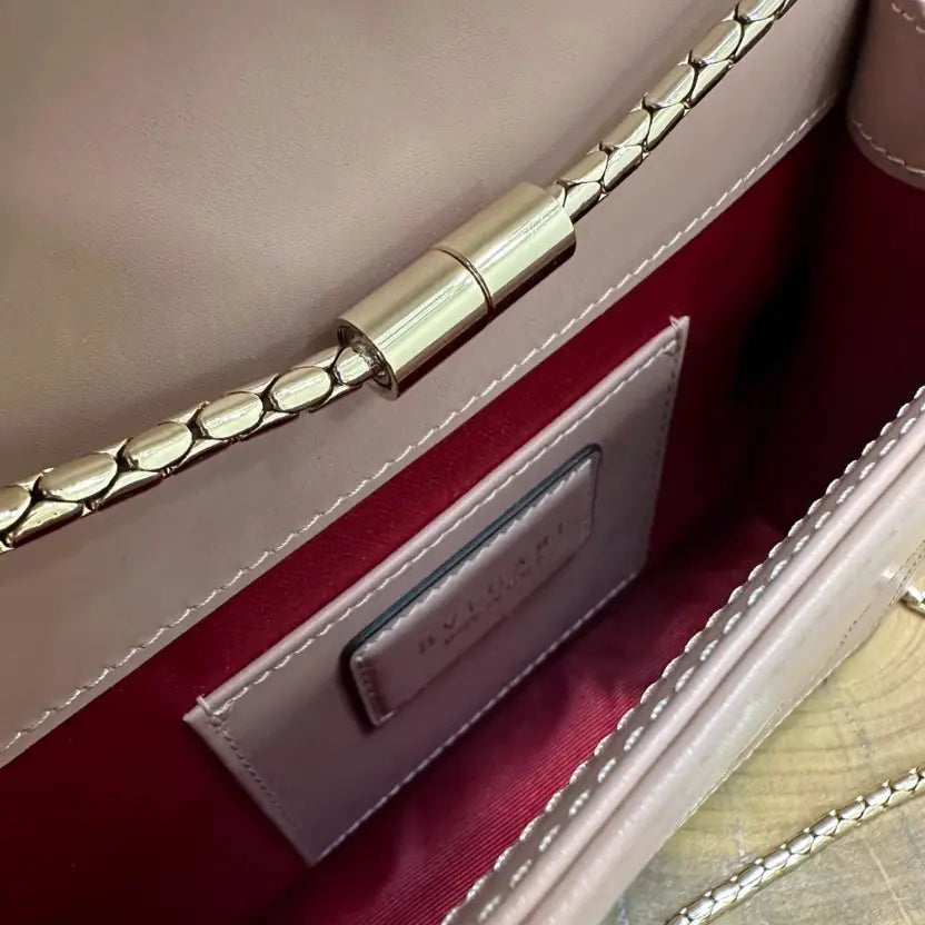 Boutique Level Quality || Bvlgari Serpenti Forever "Single Layer" Flap Small Square Bag in Brown
