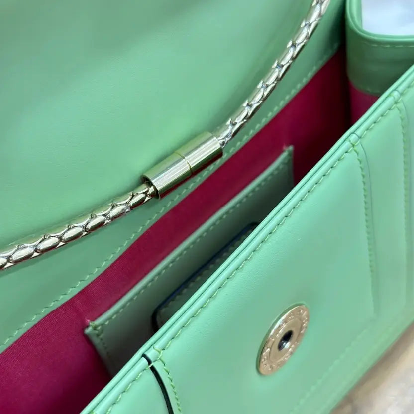 Boutique Level Quality || Bvlgari Serpenti Forever "Single Layer" Flap Small Square Bag in Green