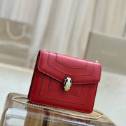 Boutique Level Quality || Bvlgari Serpenti Forever "Single Layer" Flap Small Square Bag in Red
