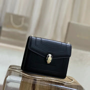 Boutique Level Quality || Bvlgari Serpenti Forever "Single Layer" Flap Small Square Bag in Black
