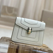 Boutique Level Quality || Bvlgari Serpenti Forever "Single Layer" Flap Small Square Bag in White