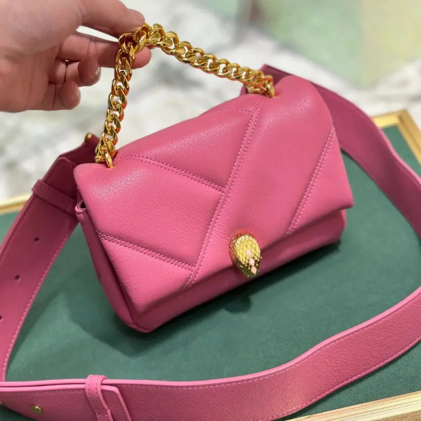 Boutique Level Quality || Bvlgari SERPENTI CABOCHON” Mini Crossbody Bag in Pink