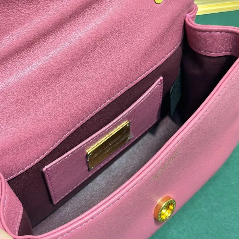 Boutique Level Quality || Bvlgari SERPENTI CABOCHON” Mini Crossbody Bag in Pink