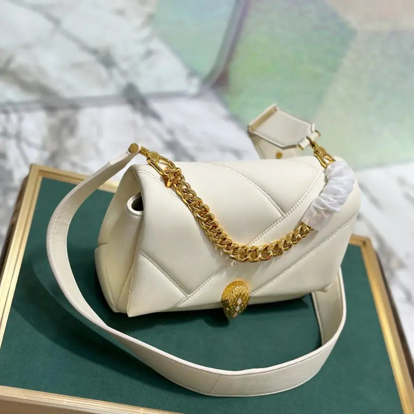 Boutique Level Quality || Bvlgari SERPENTI CABOCHON” Mini Crossbody Bag in White