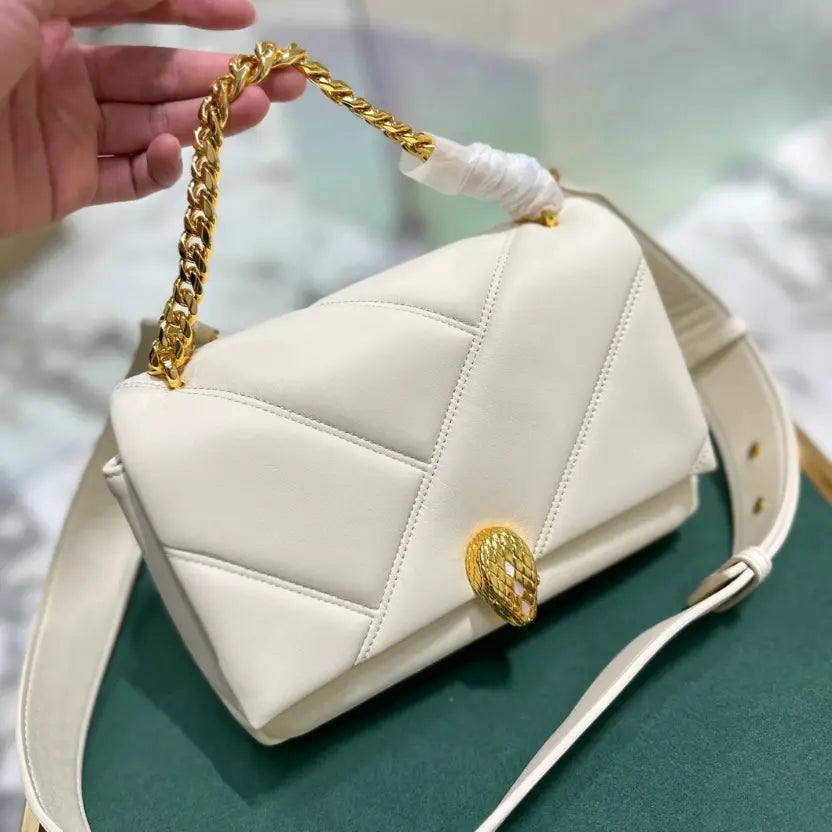Boutique Level Quality || Bvlgari SERPENTI CABOCHON” Mini Crossbody Bag in White