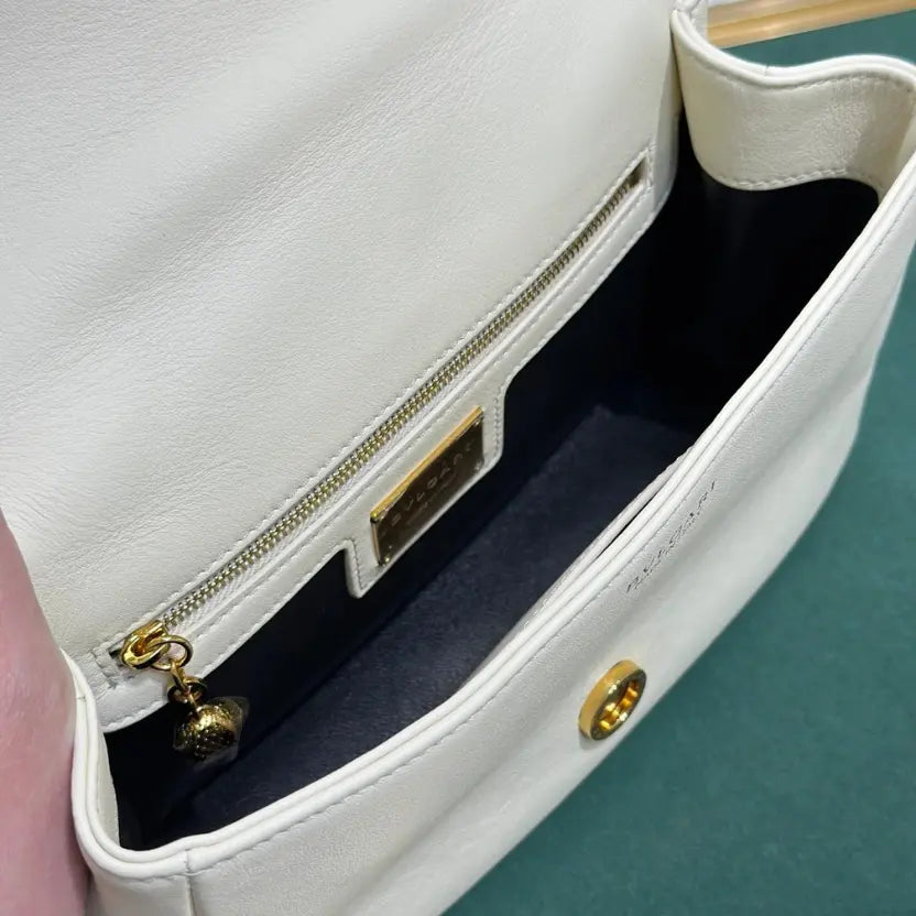 Boutique Level Quality || Bvlgari SERPENTI CABOCHON” Mini Crossbody Bag in White