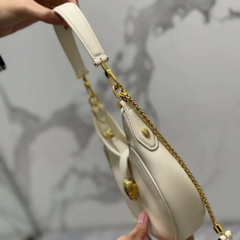 Boutique Level Quality || Bvlgari SERPENTI ELLIPSE Large Crossbody Bag in White