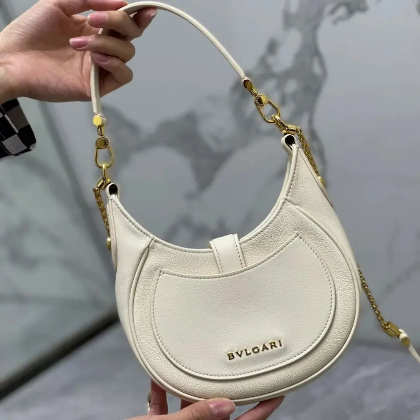 Boutique Level Quality || Bvlgari SERPENTI ELLIPSE Large Crossbody Bag in White