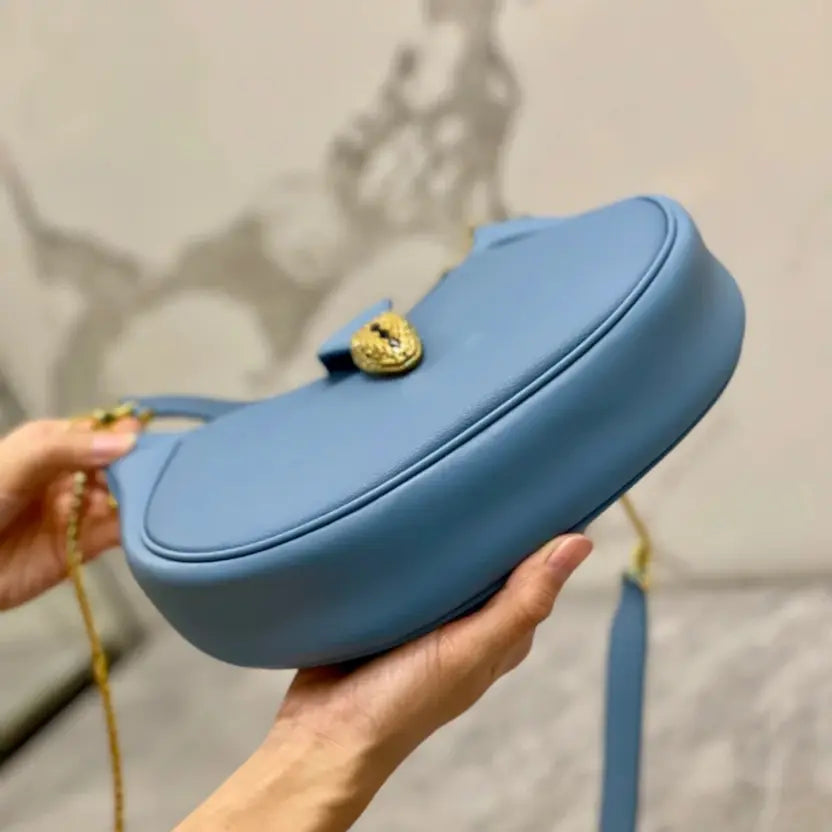 Boutique Level Quality || Bvlgari SERPENTI ELLIPSE Large Crossbody Bag in blue