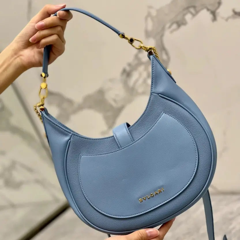Boutique Level Quality || Bvlgari SERPENTI ELLIPSE Large Crossbody Bag in blue