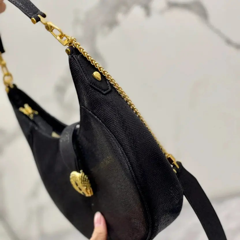 Boutique Level Quality || Bvlgari SERPENTI ELLIPSE Large Crossbody Bag in Black