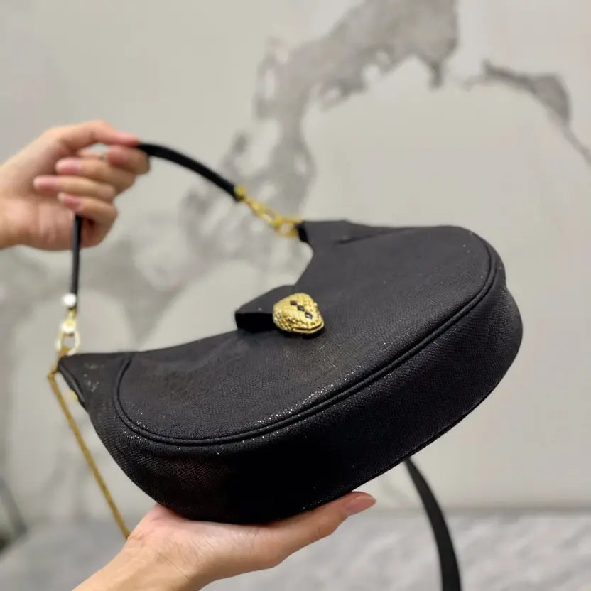 Boutique Level Quality || Bvlgari SERPENTI ELLIPSE Large Crossbody Bag in Black