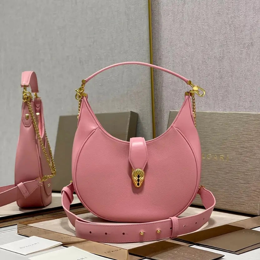 Boutique Level Quality || Bvlgari SERPENTI ELLIPSE Large Crossbody Bag in Pink
