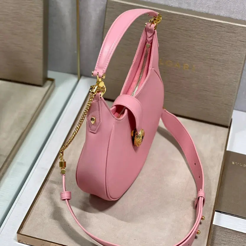 Boutique Level Quality || Bvlgari SERPENTI ELLIPSE Large Crossbody Bag in Pink