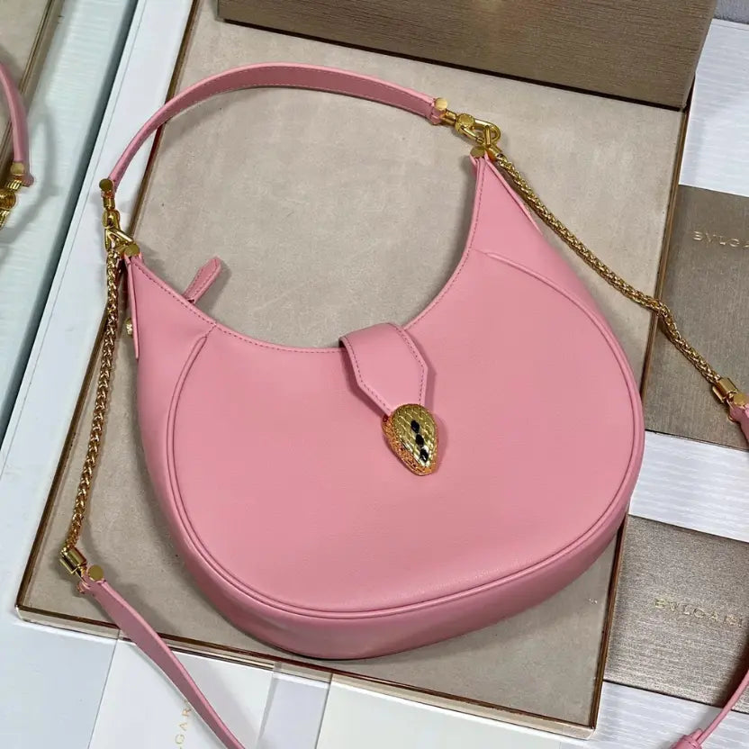 Boutique Level Quality || Bvlgari SERPENTI ELLIPSE Large Crossbody Bag in Pink