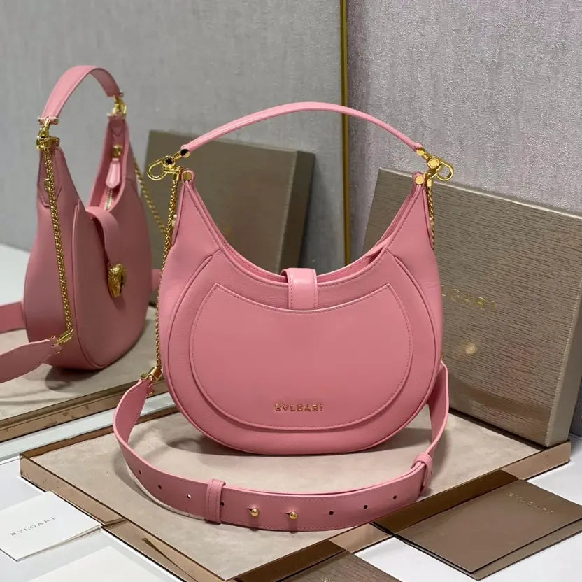 Boutique Level Quality || Bvlgari SERPENTI ELLIPSE Large Crossbody Bag in Pink