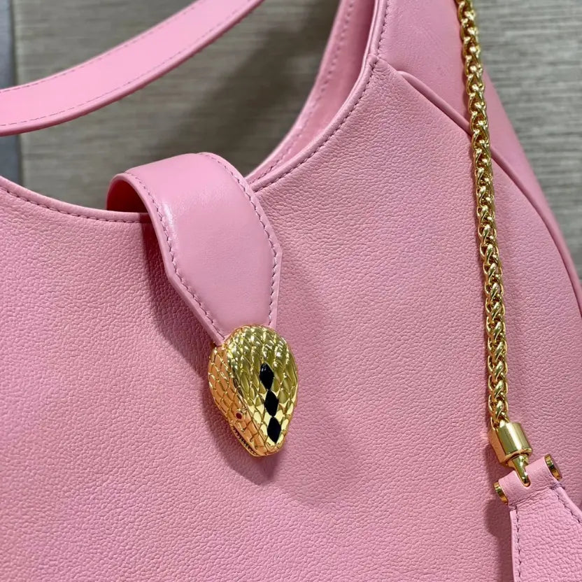 Boutique Level Quality || Bvlgari SERPENTI ELLIPSE Large Crossbody Bag in Pink