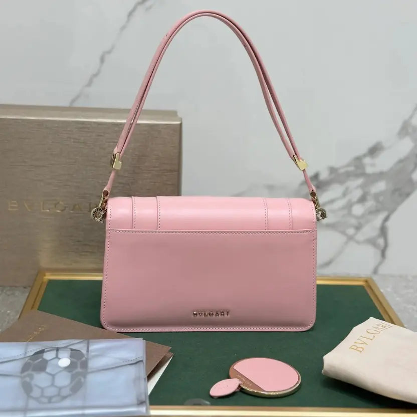 Boutique Level Quality || Bvlgari SERPENTI FOREVER EAST-WEST Small Shoulder Bag in Pink
