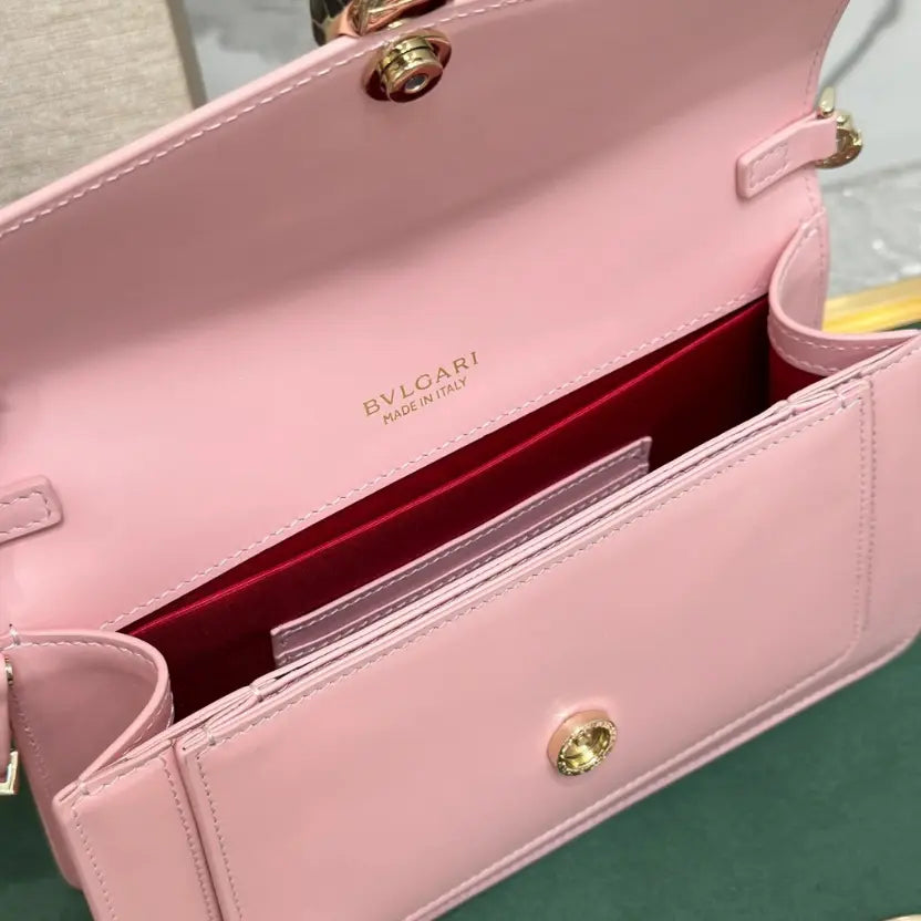Boutique Level Quality || Bvlgari SERPENTI FOREVER EAST-WEST Small Shoulder Bag in Pink