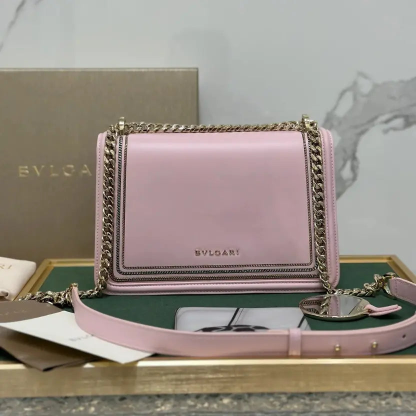 Boutique Level Quality || Bulgari "Serpenti Diamond Blast" chain bag in pink