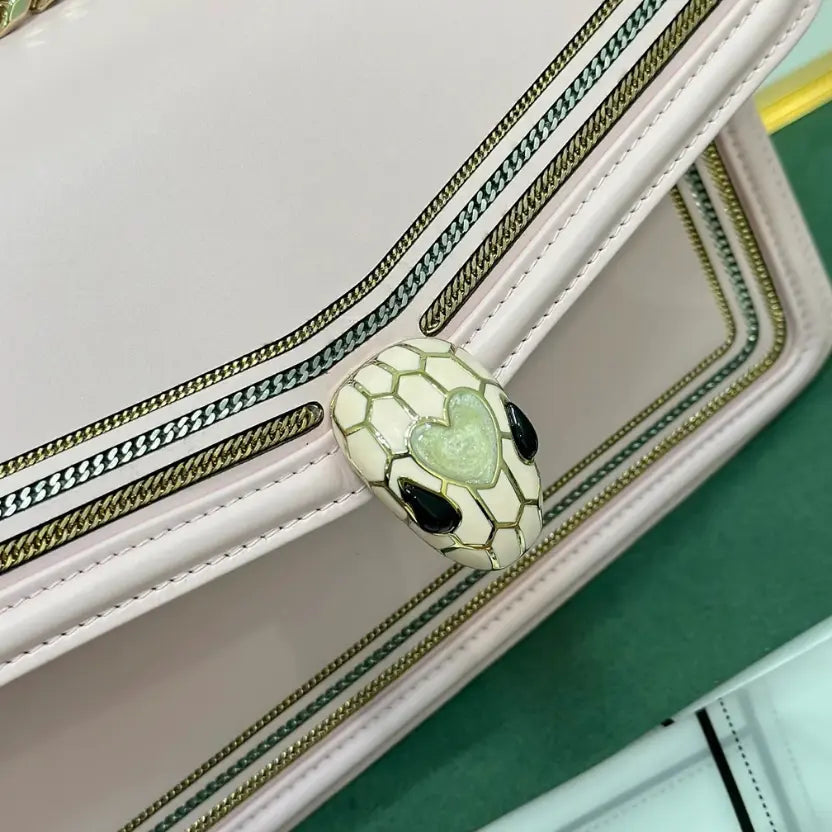 Boutique Level Quality || Bulgari "Serpenti Diamond Blast" chain bag in pink