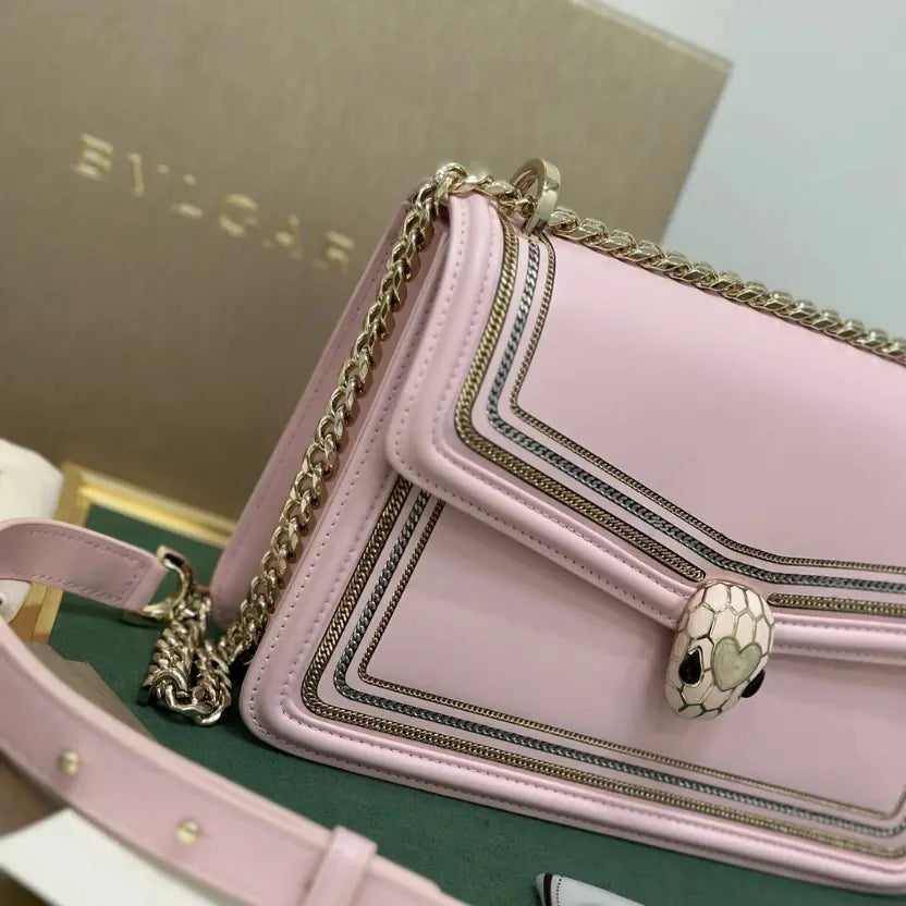Boutique Level Quality || Bulgari "Serpenti Diamond Blast" chain bag in pink