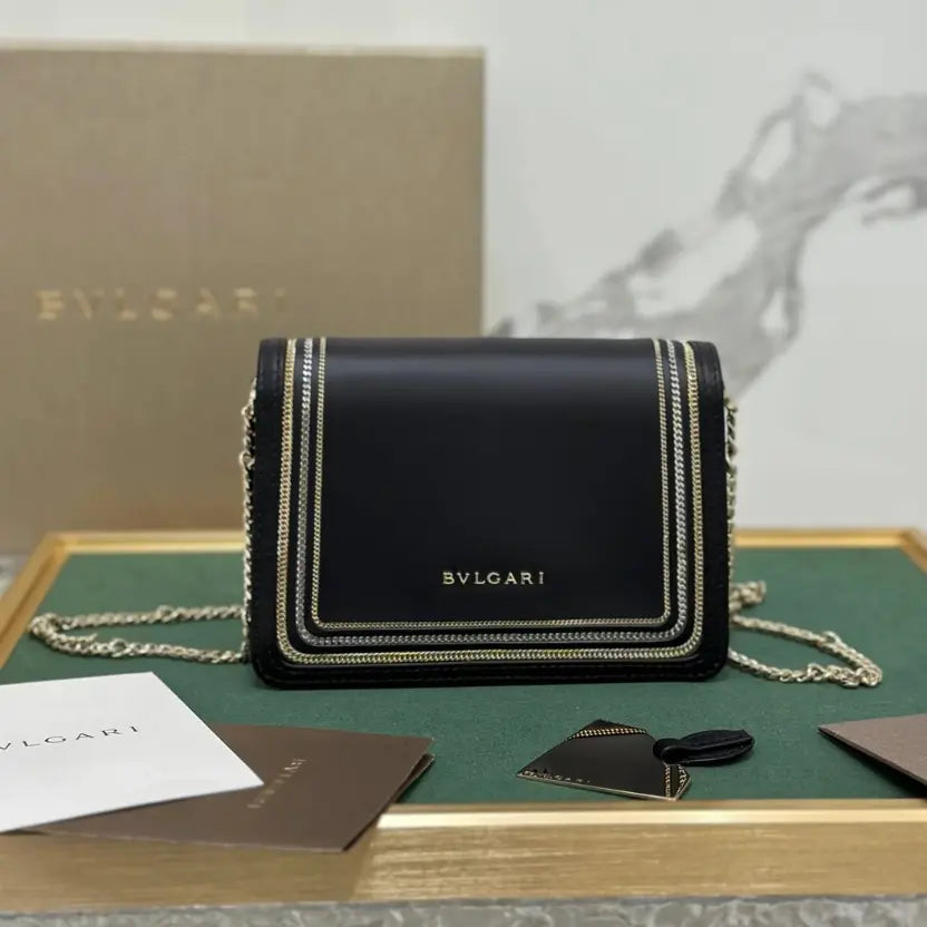 Boutique Level Quality || Bvlgari "Serpenti Diamond Blast" chain bag in black