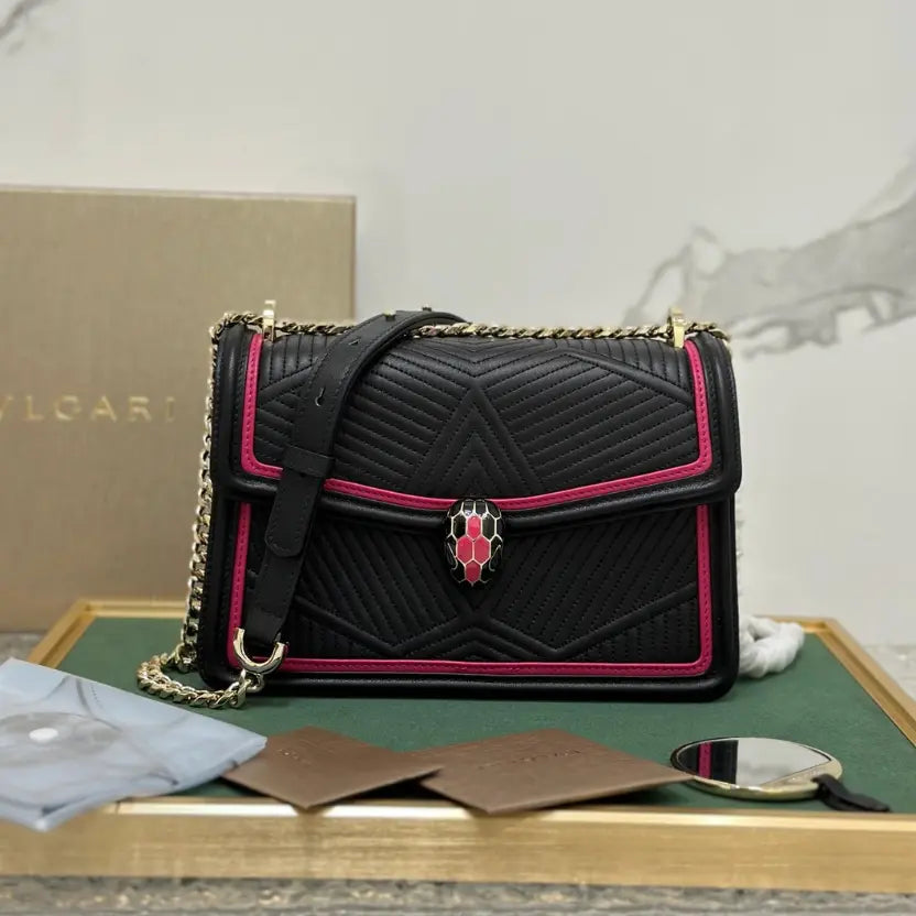 Boutique Level Quality || Bvlgari Serpenti Forever Limited Edition with Snake Embroidery in Black