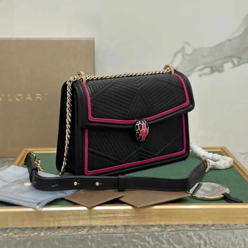 Boutique Level Quality || Bvlgari Serpenti Forever Limited Edition with Snake Embroidery in Black