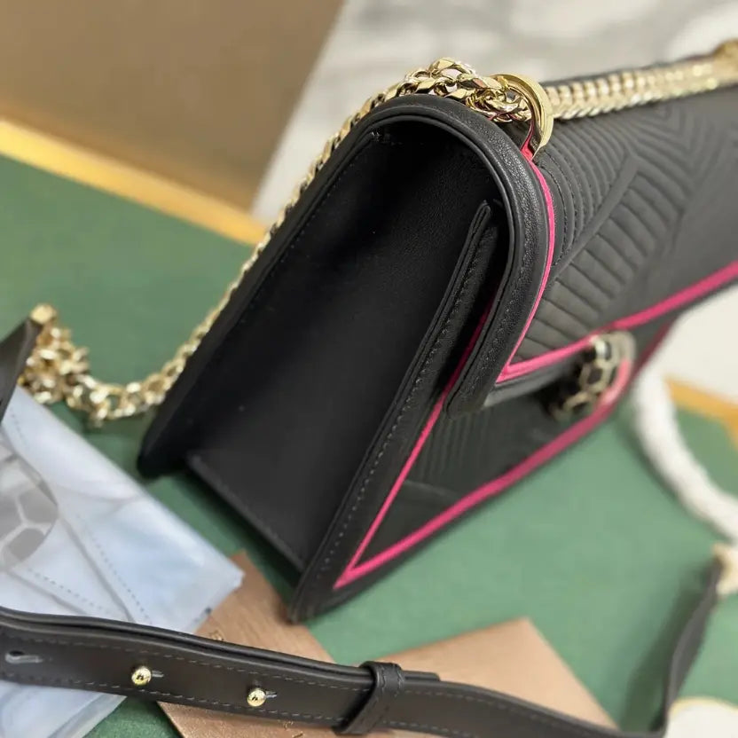 Boutique Level Quality || Bvlgari Serpenti Forever Limited Edition with Snake Embroidery in Black