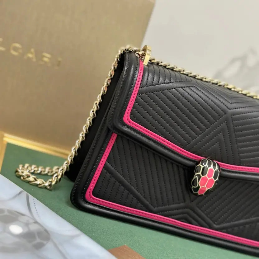 Boutique Level Quality || Bvlgari Serpenti Forever Limited Edition with Snake Embroidery in Black