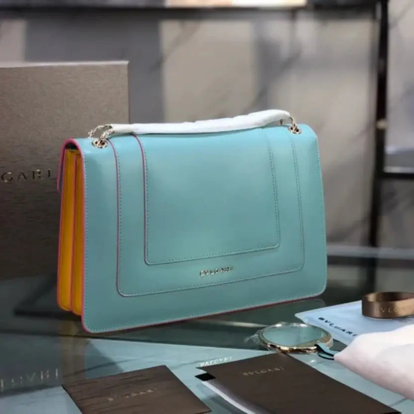 Boutique Level Quality || Bvlgari Limited Edition Double-Layer Snakehead Bag in Blue