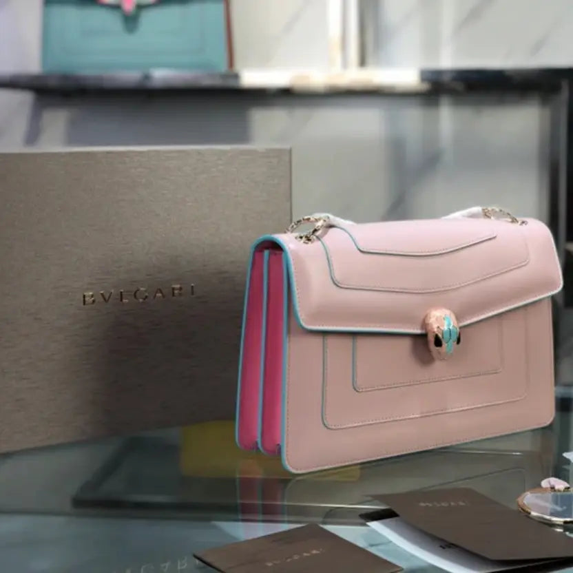 Boutique Level Quality || Bvlgari Limited Edition Double-Layer Snakehead Bag in Pink