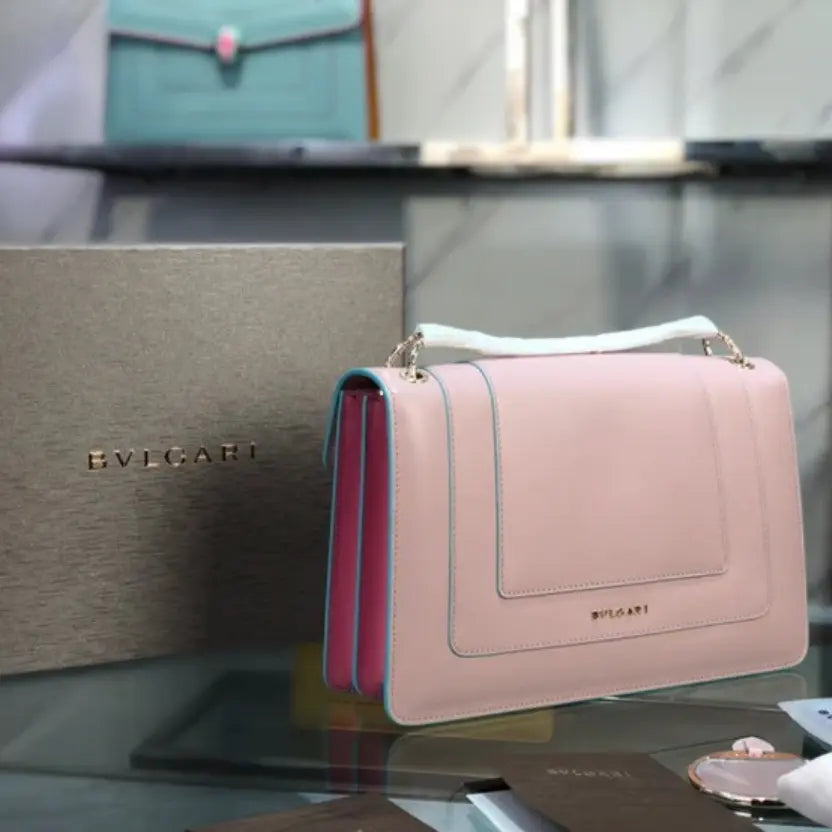 Boutique Level Quality || Bvlgari Limited Edition Double-Layer Snakehead Bag in Pink