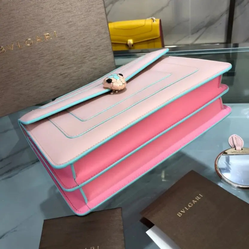 Boutique Level Quality || Bvlgari Limited Edition Double-Layer Snakehead Bag in Pink