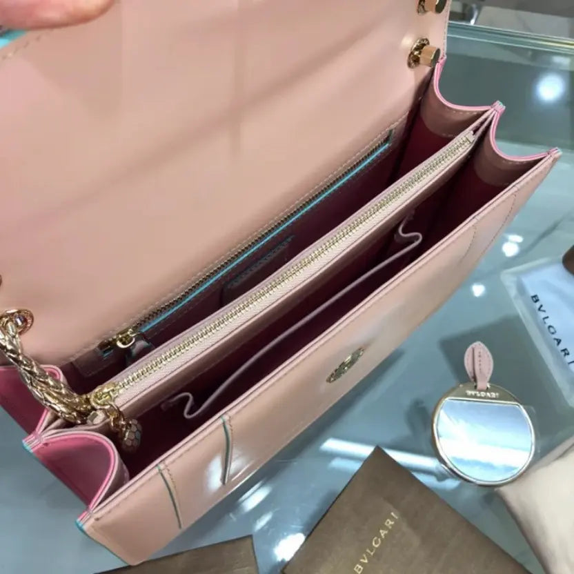 Boutique Level Quality || Bvlgari Limited Edition Double-Layer Snakehead Bag in Pink